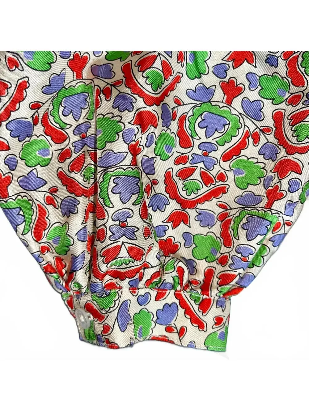 Tory Burch silk blouse 6 printed long balloon sleeve button cuff adjustable top